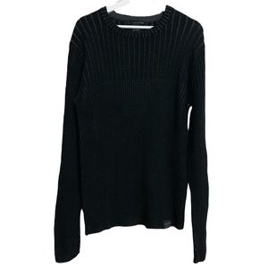 Calvin Klein Jeans ribbed sweater L crew neck men black acid wash going out